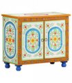vidaXL Hand Painted Sideboard 70x35x60 cm Solid Mango Wood — Colour: multicolour