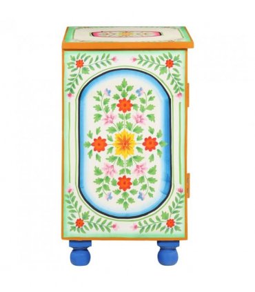 vidaXL Hand Painted Sideboard 70x35x60 cm Solid Mango Wood — Colour: multicolour