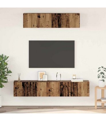 vidaXL TV Cabinet Set Wall-mounted 4 pcs Old Wood Engineered Wood — V0671953747