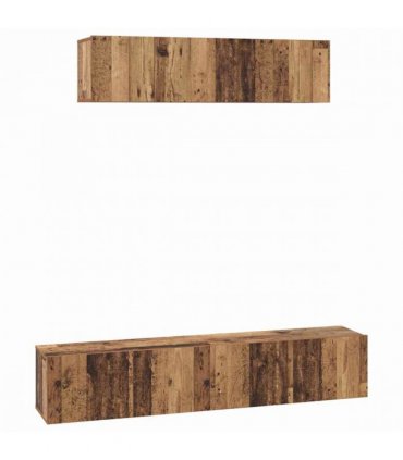vidaXL TV Cabinet Set Wall-mounted 4 pcs Old Wood Engineered Wood — V0671953747