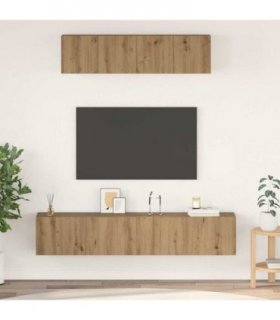 vidaXL TV Cabinet Set Wall-mounted 4 pcs Artisan Oak Engineered Wood — V0671953757