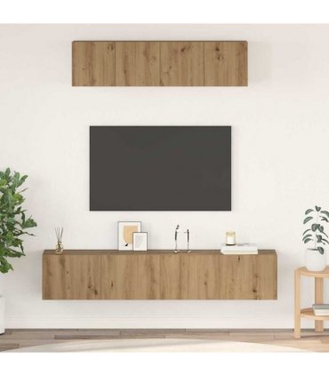 vidaXL TV Cabinet Set Wall-mounted 4 pcs Artisan Oak Engineered Wood — V0671953757