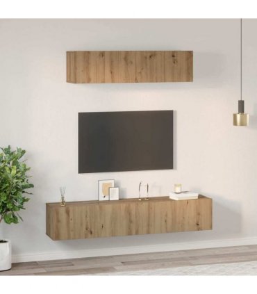 vidaXL TV Cabinet Set Wall-mounted 4 pcs Artisan Oak Engineered Wood — V0671953757