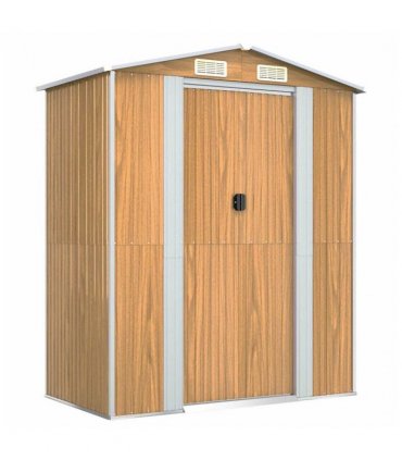 vidaXL Garden Shed Light Brown 192x108x223 cm Galvanised Steel