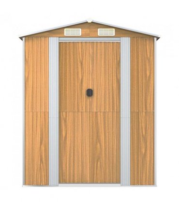 vidaXL Garden Shed Light Brown 192x108x223 cm Galvanised Steel