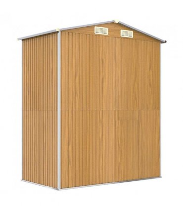 vidaXL Garden Shed Light Brown 192x108x223 cm Galvanised Steel