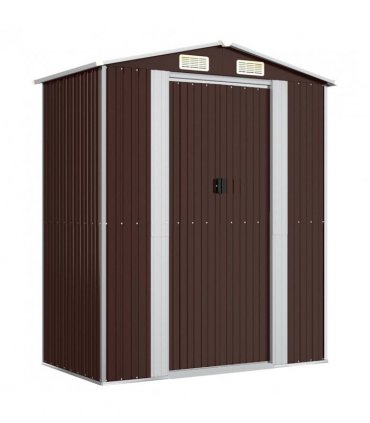 vidaXL Garden Shed Dark Brown 192x108x223 cm Galvanised Steel