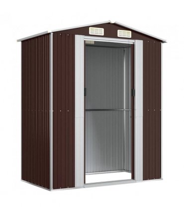 vidaXL Garden Shed Dark Brown 192x108x223 cm Galvanised Steel