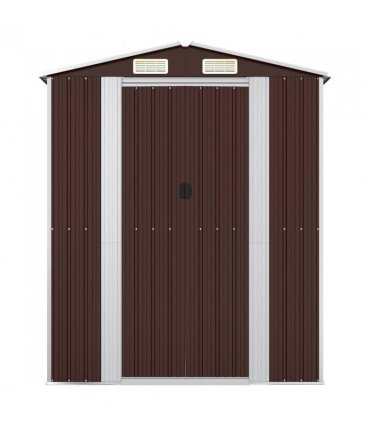 vidaXL Garden Shed Dark Brown 192x108x223 cm Galvanised Steel