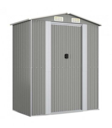vidaXL Garden Shed Light Grey 192x108x223 cm Galvanised Steel