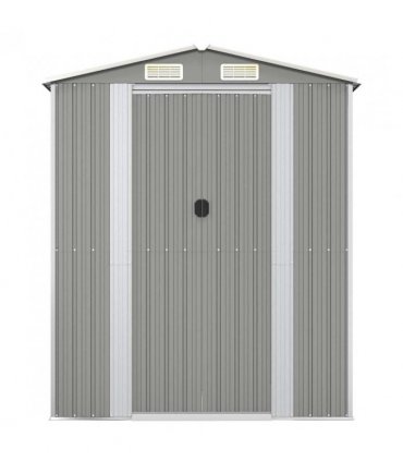 vidaXL Garden Shed Light Grey 192x108x223 cm Galvanised Steel