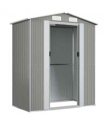 vidaXL Garden Shed Light Grey 192x108x223 cm Galvanised Steel