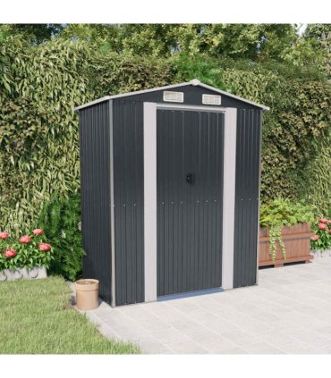 vidaXL Garden Shed Anthracite 192x108x223 cm Galvanised Steel