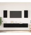vidaXL Wall TV Cabinet Wall-mounted 3 pcs Black Oak Engineered Wood