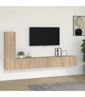 vidaXL 3 Piece TV Cabinet Set Sonoma Oak Engineered Wood — V0671953794