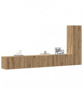 vidaXL 3 Piece TV Cabinet Set Wall-mounted Artisan Oak Engineered Wood — V0671953796