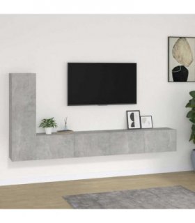 vidaXL 3 Piece TV Cabinet Set Concrete Grey Engineered Wood — V0671953797