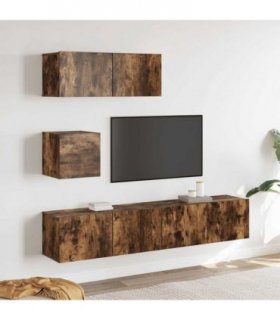 vidaXL 4 Piece TV Cabinet Set Smoked Oak Engineered Wood — V0671953812