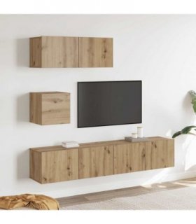 vidaXL 4 Piece TV Cabinet Set Wall-mounted Artisan Oak Engineered Wood — V0671953818