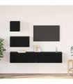 vidaXL TV Cabinet Set Wall-mounted 3 pcs Black Oak Engineered Wood — V0671953820