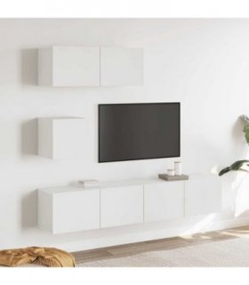 vidaXL 4 Piece TV Cabinet Set White Engineered Wood — V0671953821