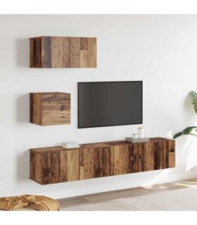 vidaXL TV Cabinet Set Wall-mounted 3 pcs Old Wood Engineered Wood — V0671953822