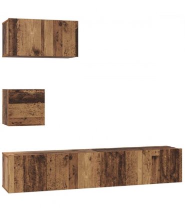 vidaXL TV Cabinet Set Wall-mounted 3 pcs Old Wood Engineered Wood — V0671953822