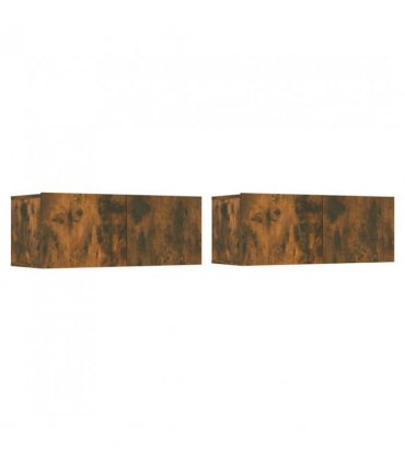 vidaXL 4 Piece TV Cabinet Set Smoked Oak Engineered Wood — V0671953830
