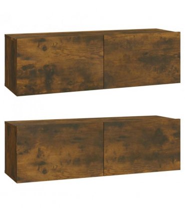 vidaXL 4 Piece TV Cabinet Set Smoked Oak Engineered Wood — V0671953839