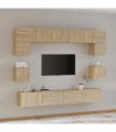 vidaXL 8 Piece TV Cabinet Set Sonoma Oak Engineered Wood — V0671953846