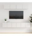 vidaXL 5 Piece TV Cabinet Set White Engineered Wood — V0671953853