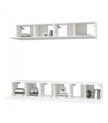 vidaXL 5 Piece TV Cabinet Set White Engineered Wood — V0671953853