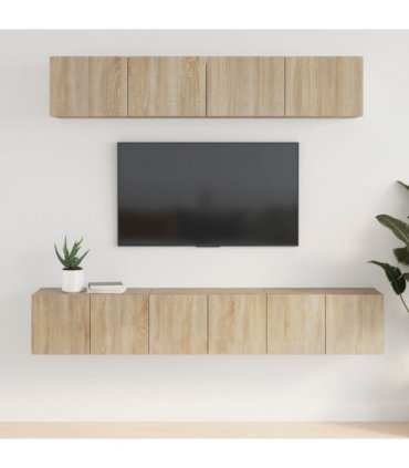 vidaXL 5 Piece TV Cabinet Set Sonoma Oak Engineered Wood — V0671953854