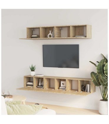 vidaXL 5 Piece TV Cabinet Set Sonoma Oak Engineered Wood — V0671953854