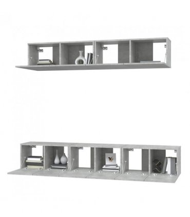 vidaXL 5 Piece TV Cabinet Set Concrete Grey Engineered Wood — V0671953855