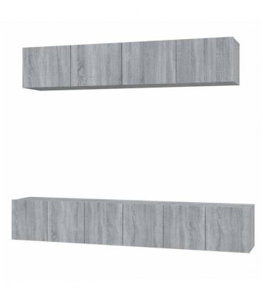 vidaXL 5 Piece TV Cabinet Set Grey Sonoma Engineered Wood