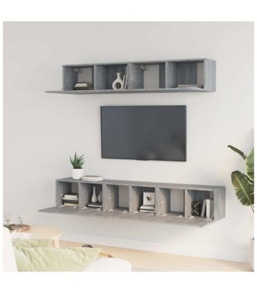 vidaXL 5 Piece TV Cabinet Set Grey Sonoma Engineered Wood