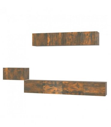 vidaXL 5 Piece TV Cabinet Set Smoked Oak Engineered Wood