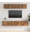 vidaXL 5 Piece TV Cabinet Set Smoked Oak Engineered Wood — V0671953860