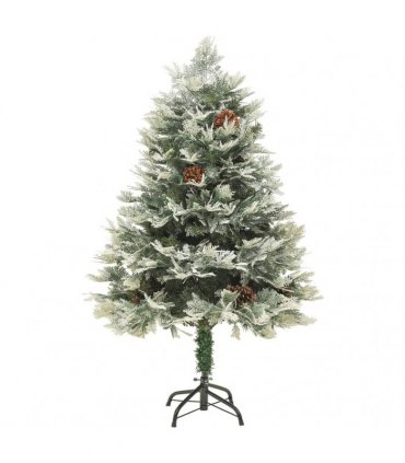 vidaXL Pre-lit Christmas Tree with Pine Cones Green 150 cm PVC&PE — Size: 150 x 90 cm