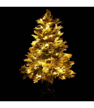 vidaXL Pre-lit Christmas Tree with Pine Cones Green 150 cm PVC&PE — Size: 150 x 90 cm