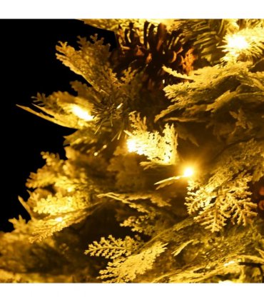 vidaXL Pre-lit Christmas Tree with Pine Cones Green 150 cm PVC&PE — Size: 150 x 90 cm