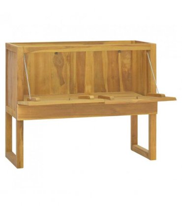 vidaXL Bathroom Cabinet 90x40x75.5 cm Solid Wood Teak — Size: 90 x 40 x 75.5 cm