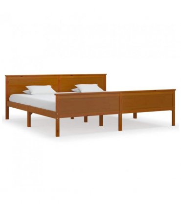 vidaXL Bed Frame | Honey Brown | Solid Pine Wood, Plywood | Double | Durable — Size: 200 x 200 cm