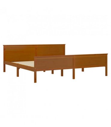 vidaXL Bed Frame | Honey Brown | Solid Pine Wood, Plywood | Double | Durable — Size: 200 x 200 cm