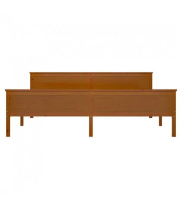 vidaXL Bed Frame | Honey Brown | Solid Pine Wood, Plywood | Double | Durable — Size: 200 x 200 cm
