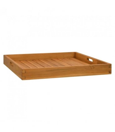 vidaXL Serving Tray 60x60 cm Solid Teak Wood — Size: 60 x 60 cm