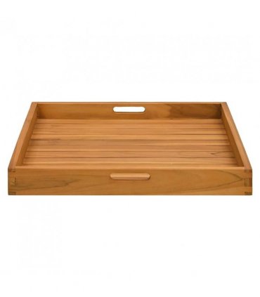 vidaXL Serving Tray 60x60 cm Solid Teak Wood — Size: 60 x 60 cm