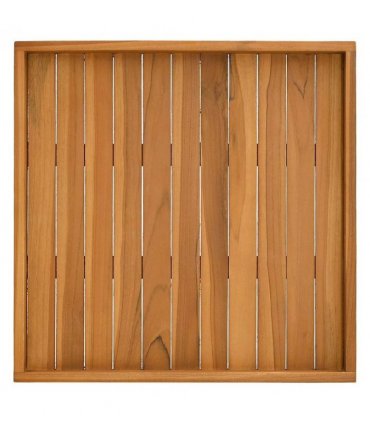 vidaXL Serving Tray 60x60 cm Solid Teak Wood — Size: 60 x 60 cm