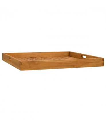 vidaXL Serving Tray 70x70 cm Solid Teak Wood — Size: 70 x 70 cm